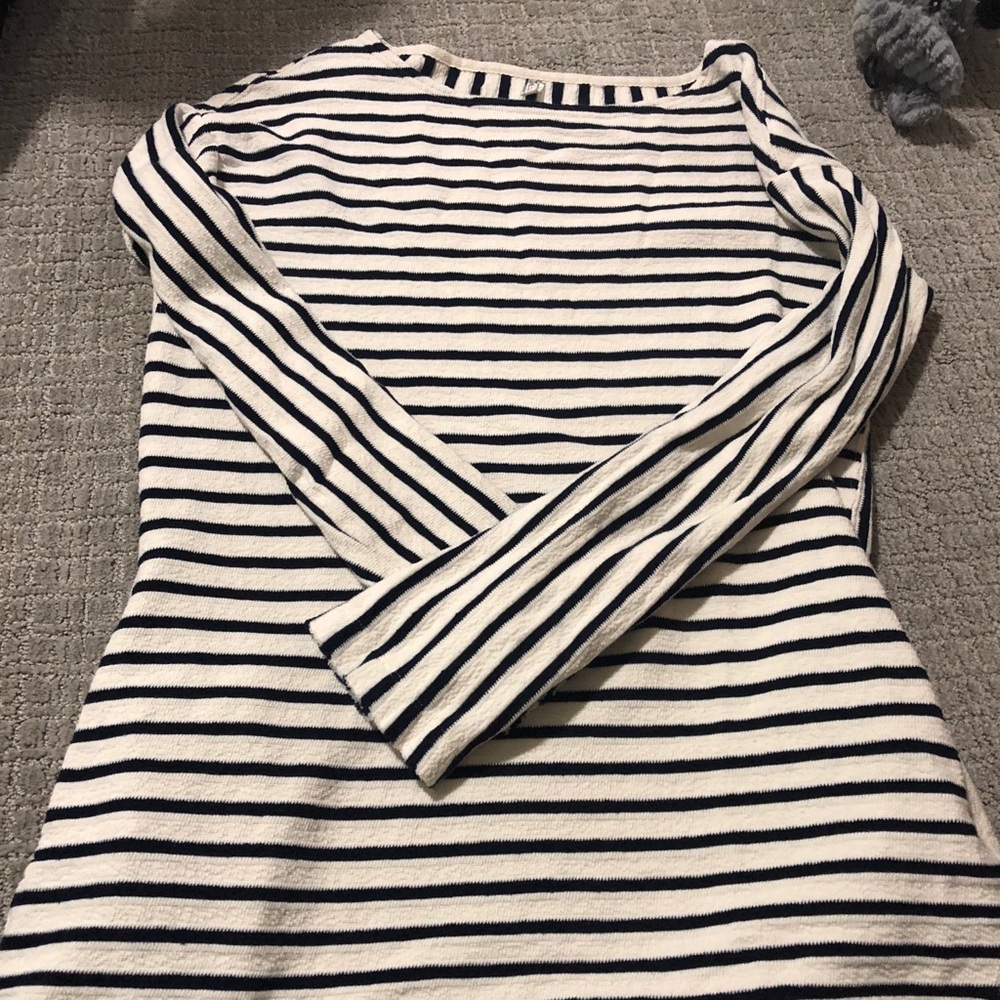 Navy and Cream Free People tunic with pockets